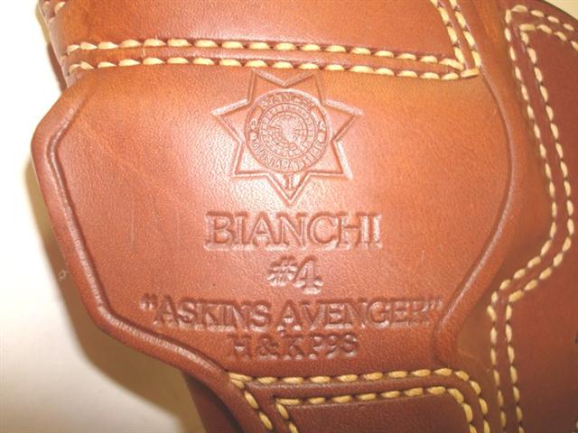 Bianchi #4 Leather Holster CZ-75, Detonics Askins Avenger LH Brn